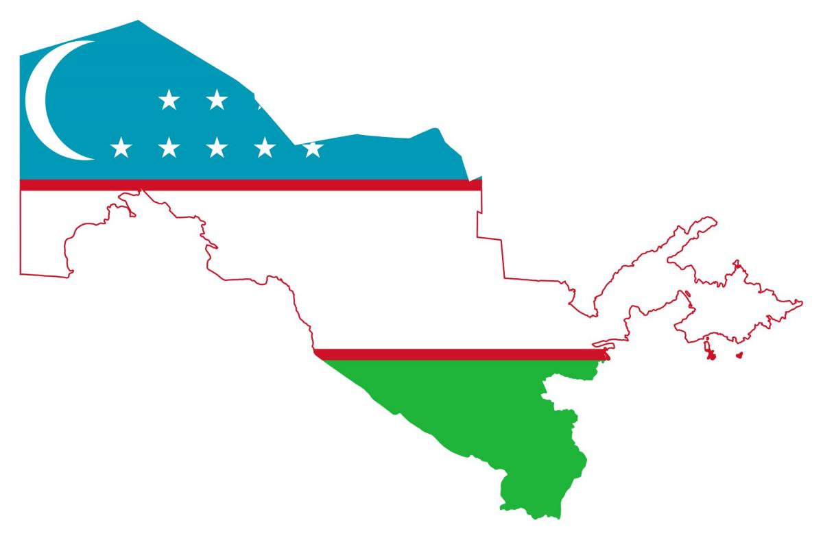 harta e Uzbekistan flamurit 
