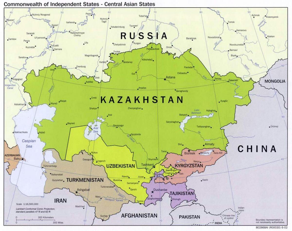 Uzbekistan rusia hartë