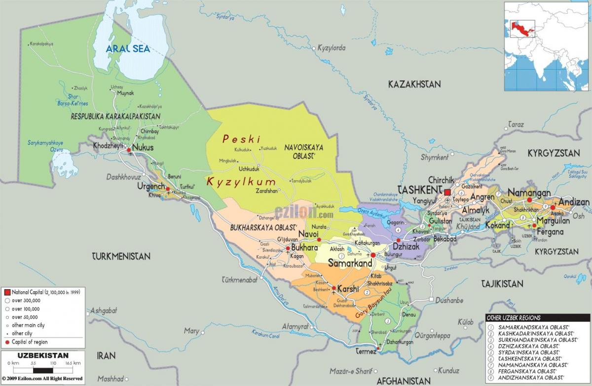 harta e Uzbekistan