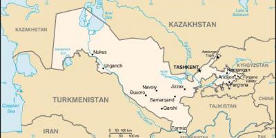 Harta e Uzbekistan qytetet